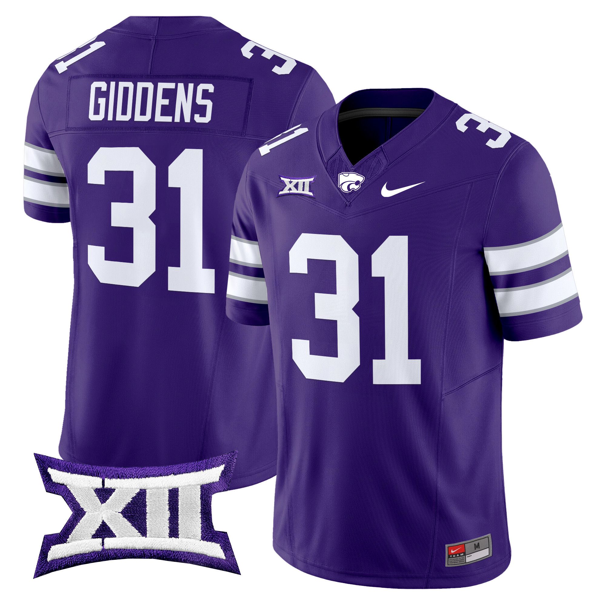 Men Kansas State Wildcats #31 Giddens Purple Nike 2024 Vapor Limited NCAA Jersey style 1->ncaa teams->NCAA Jersey